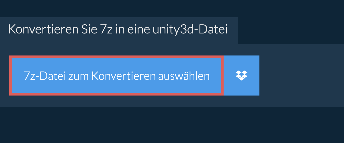 Konvertieren Sie 7z in eine unity3d-Datei