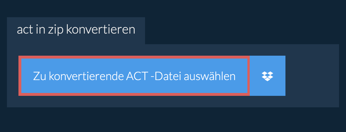 act in zip konvertieren