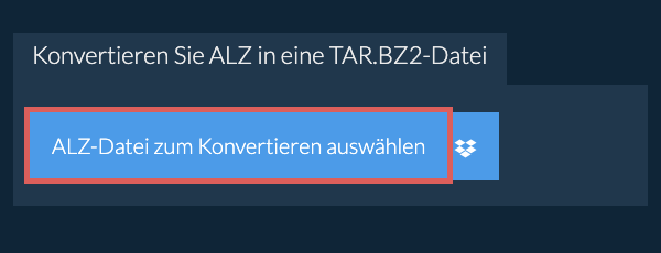 Konvertieren Sie ALZ in eine TAR.BZ2-Datei