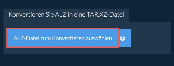 Konvertieren Sie ALZ in eine TAR.XZ-Datei