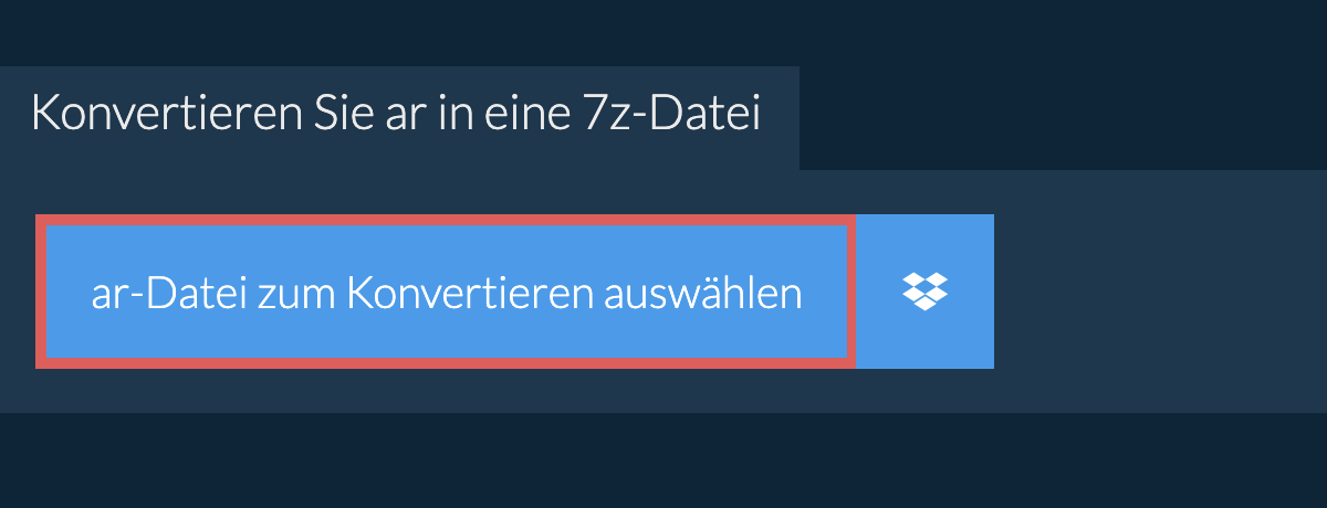 Konvertieren Sie AR in eine 7Z-Datei