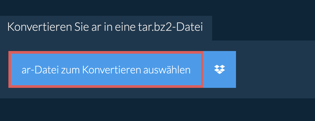 Konvertieren Sie AR in eine TAR.BZ2-Datei