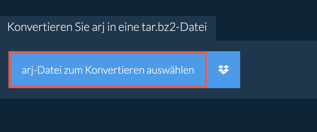 Konvertieren Sie arj in eine tar.bz2-Datei