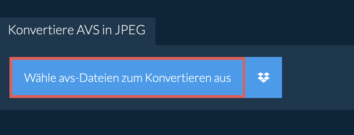 Konvertiere avs in jpeg