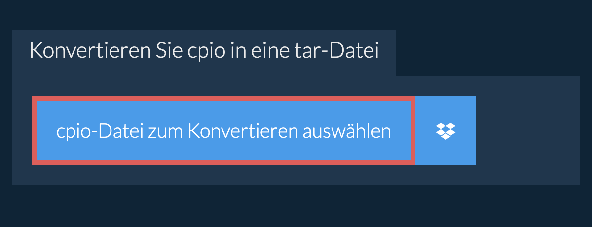 Konvertieren Sie cpio in eine tar-Datei