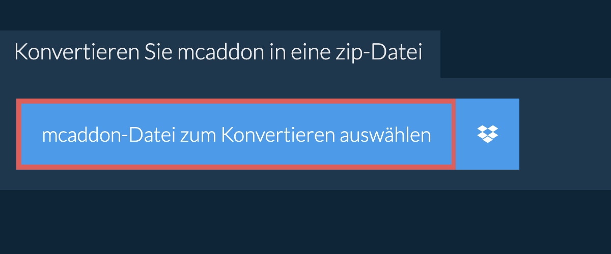 Konvertieren Sie mcaddon in eine zip-Datei