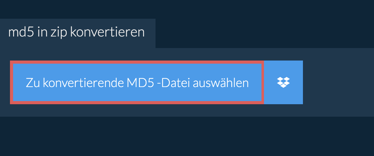 md5 in zip konvertieren