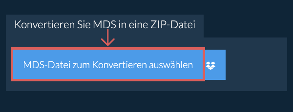 Konvertieren Sie MDS in eine ZIP-Datei