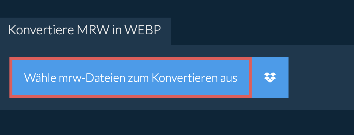 Konvertiere mrw in webp