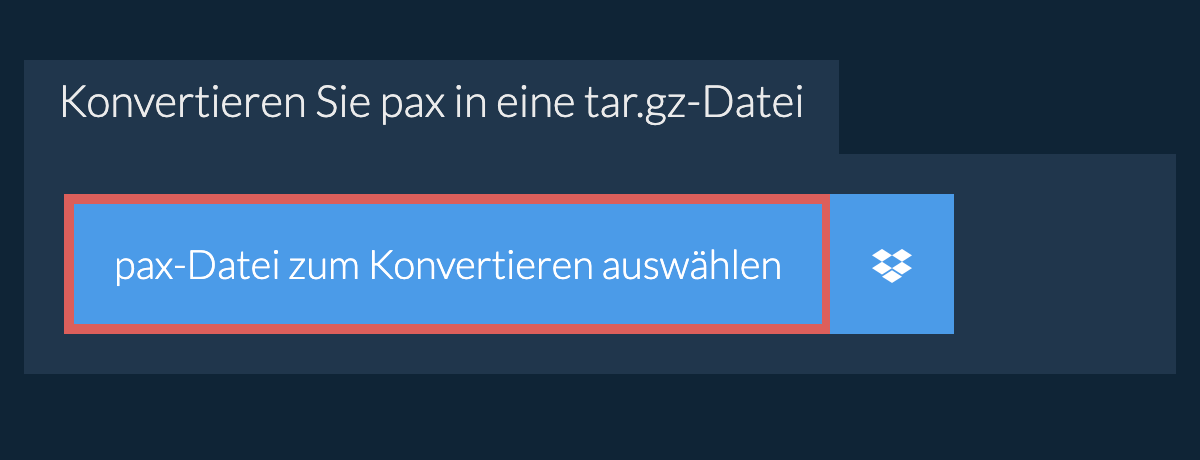 Konvertieren Sie PAX in eine TAR.GZ-Datei