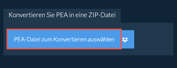 Konvertieren Sie PEA in eine ZIP-Datei