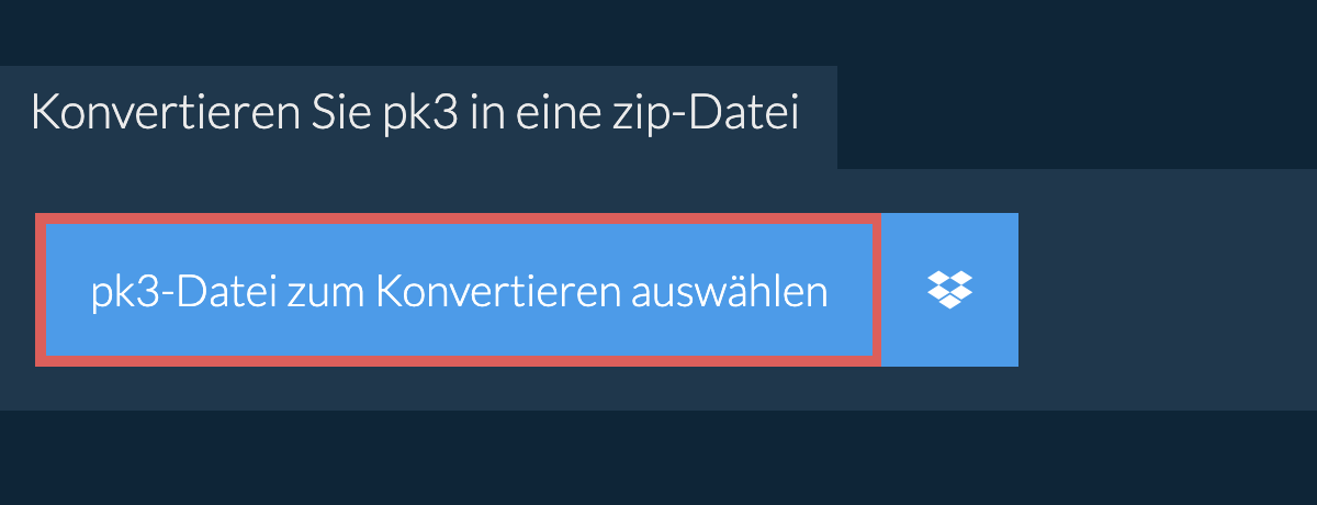 Konvertieren Sie pk3 in eine zip-Datei