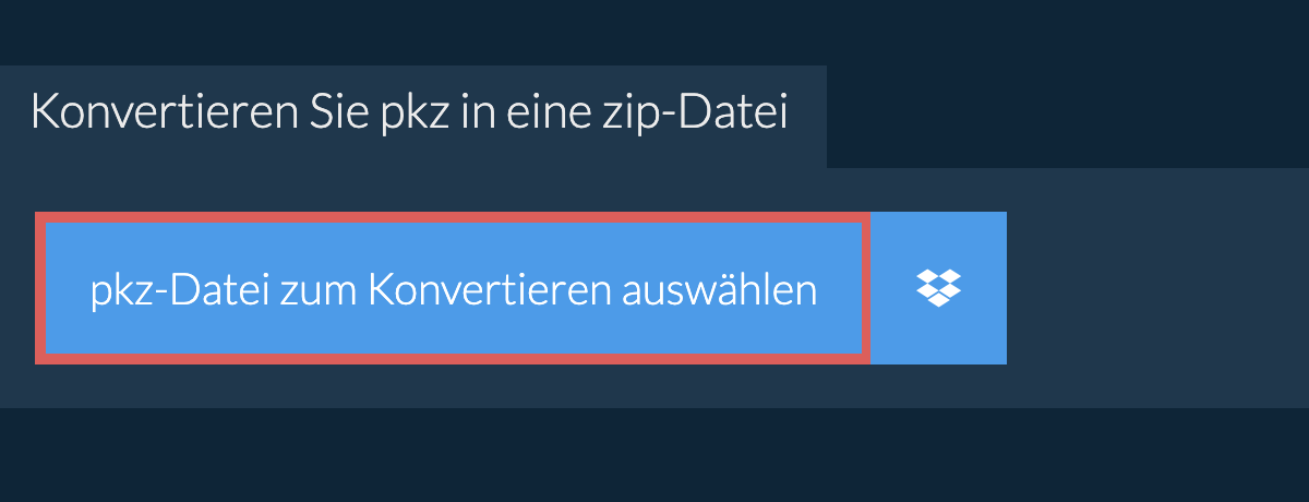 Konvertieren Sie pkz in eine zip-Datei