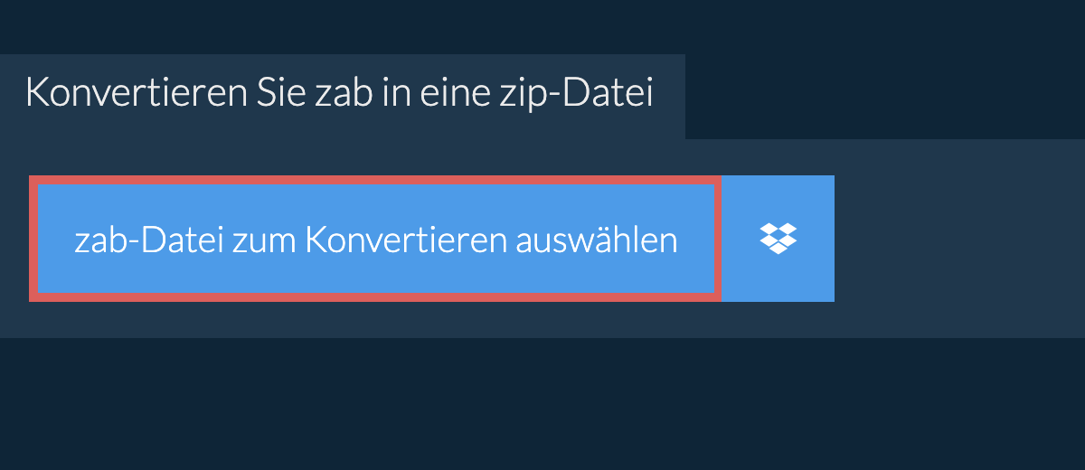 Konvertieren Sie zab in eine zip-Datei