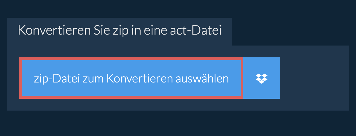 Konvertieren Sie zip in eine act-Datei