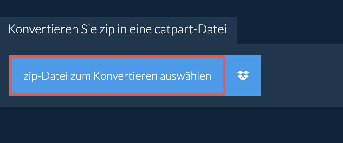 Konvertieren Sie zip in eine catpart-Datei