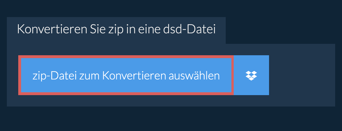 Konvertieren Sie zip in eine dsd-Datei