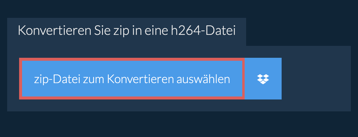 Konvertieren Sie zip in eine h264-Datei