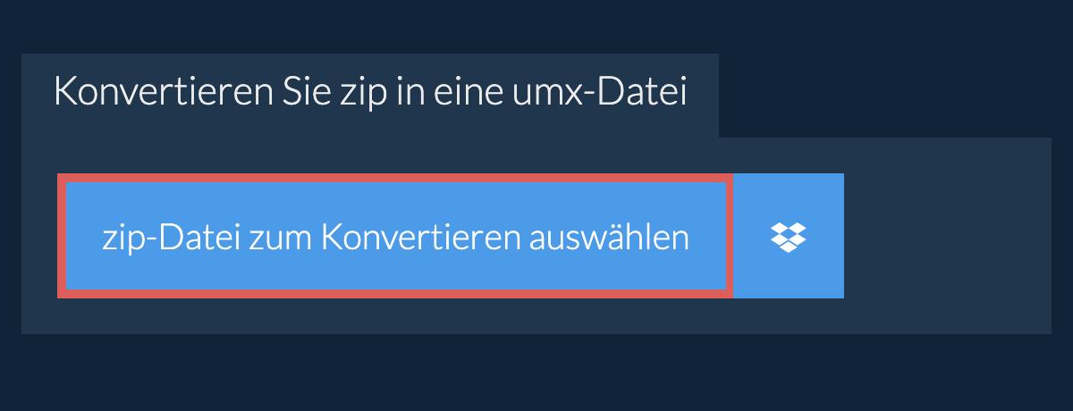 Konvertieren Sie zip in eine umx-Datei