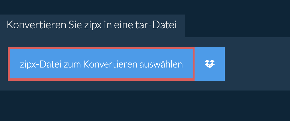 Konvertieren Sie zipx in eine tar-Datei
