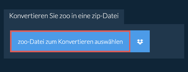 Konvertieren Sie zoo in eine zip-Datei