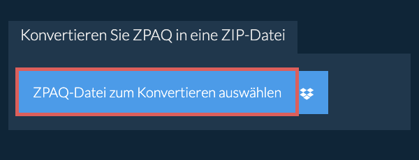 Konvertieren Sie ZPAQ in eine ZIP-Datei