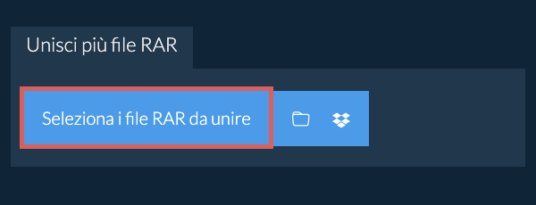 Unisci più file RAR