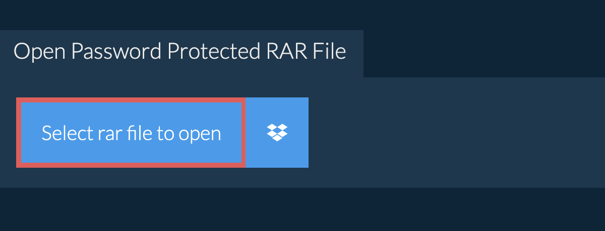Open Password Protected rar File