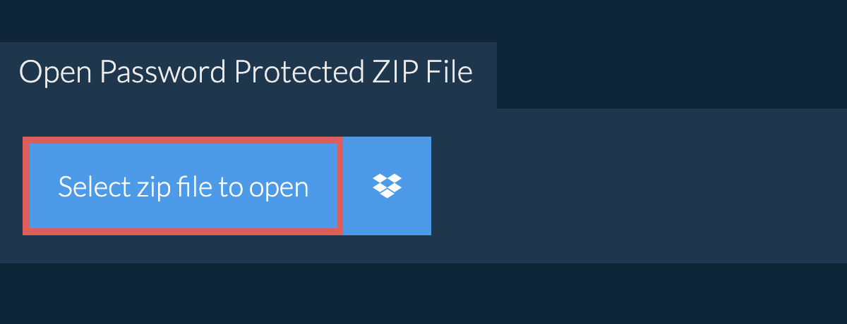 Open Password Protected zip File