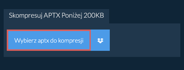 Skompresuj aptx Poniżej 200KB