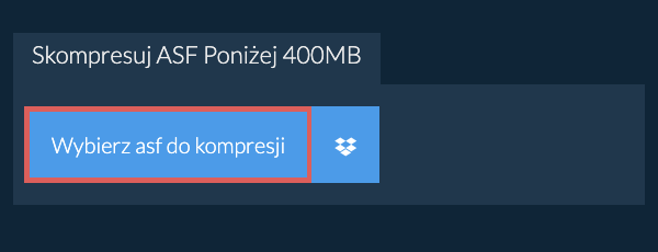 Skompresuj asf Poniżej 400MB