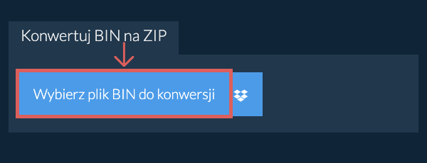 Konwertuj BIN na ZIP