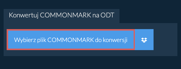 Konwertuj COMMONMARK na ODT