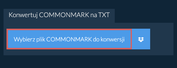 Konwertuj COMMONMARK na TXT