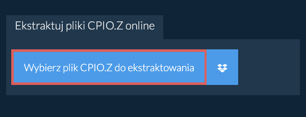 Ekstraktuj pliki CPIO.Z online