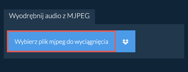 Wyodrębnij audio z mjpeg