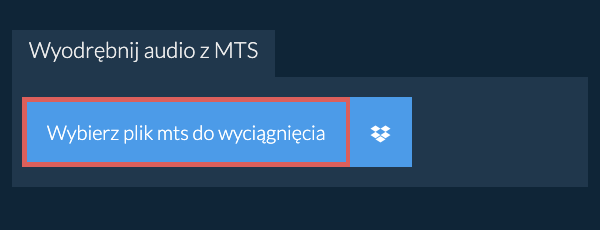 Wyodrębnij audio z mts