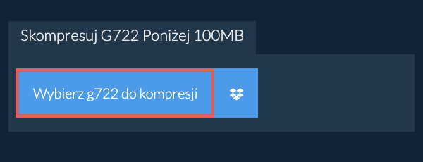 Skompresuj g722 Poniżej 100MB