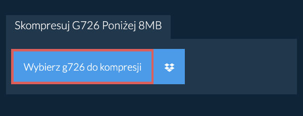 Skompresuj g726 Poniżej 8MB