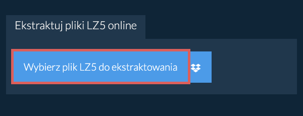 Ekstraktuj pliki LZ5 online