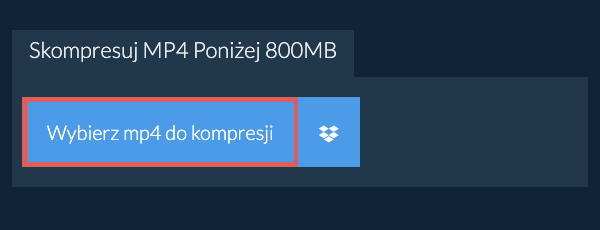 Skompresuj mp4 Poniżej 800MB