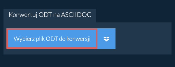 Konwertuj ODT na ASCIIDOC