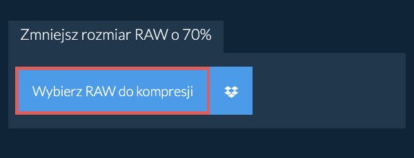 Zmniejsz rozmiar RAW o 70%