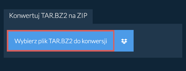 Konwertuj TAR.BZ2 na ZIP