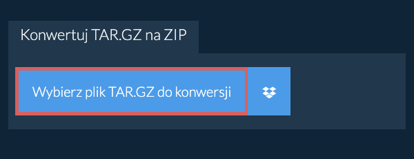 Konwertuj TAR.GZ na ZIP
