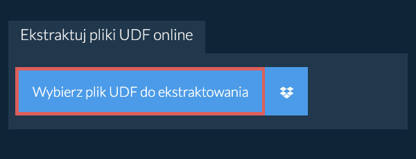 Ekstraktuj pliki UDF online