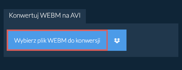 Konwertuj WEBM na AVI