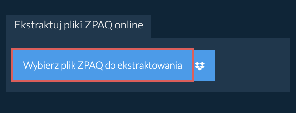 Ekstraktuj pliki ZPAQ online