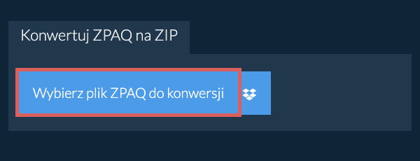 Konwertuj ZPAQ na ZIP