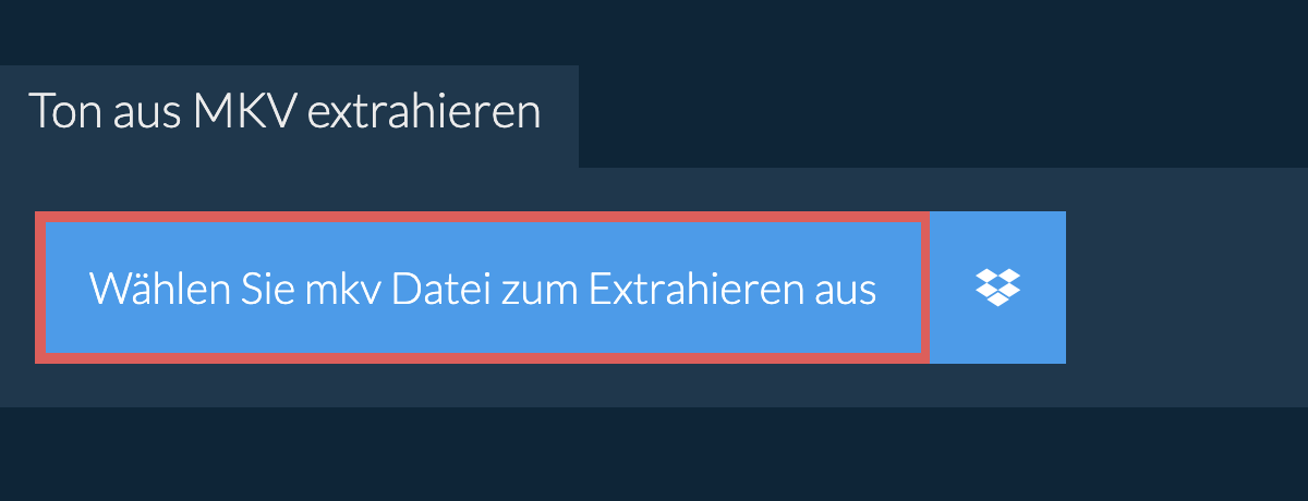 Ton aus mkv extrahieren